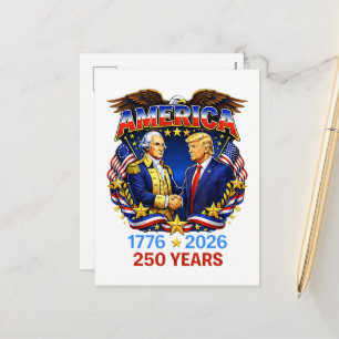 250 Years America Anniversary 250th Holiday Postcard