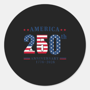 250 years america anniversary 250th independence classic round sticker