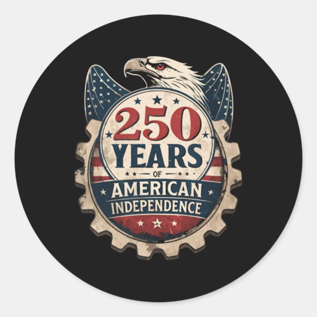 250 Years America Anniversary - 250th Independence Classic Round Sticker (Front)