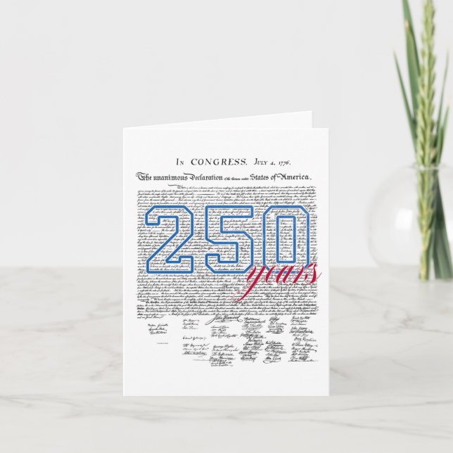 250 Years America Anniversary 250th Independence D Card (Front)
