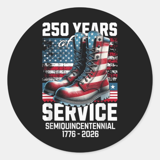 250 Years America Anniversary 250th Independence D Classic Round Sticker (Front)