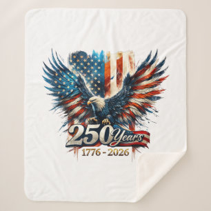 250 Years America Anniversary 250th Independence D Sherpa Blanket