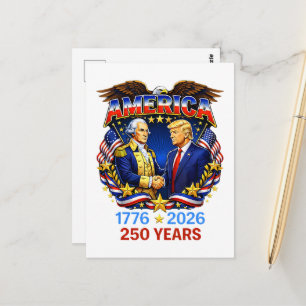 250 Years America Anniversary 250th Postcard