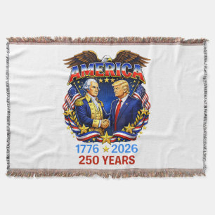 250 Years America Anniversary 250th Throw Blanket