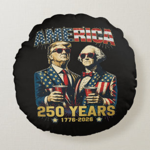 250 Years America Anniversary 250th Trump Round Pillow