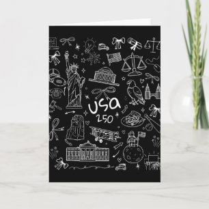 250 Years America Anniversary Doodles 250th Indepe Card