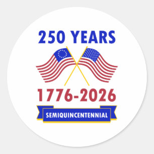 250 Years America Anniversary July 4th Vintage Wom Classic Round Sticker