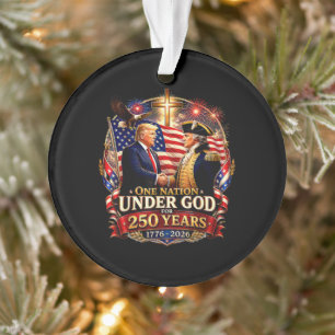 250 Years America Anniversary Trump Washington Ornament