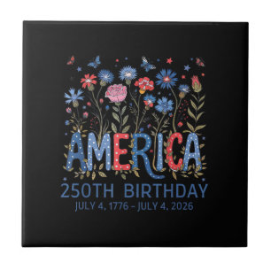250 Years America Anniversary USA 250th Birthday F Tile