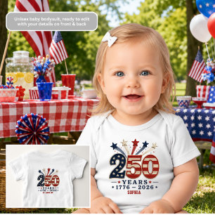 250 Years America Personalized Baby Bodysuit