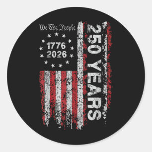 250 Years America Us Flag 4th Of July Independence Classic Round Sticker