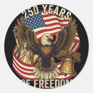 250 Years American 1776-2026 250th Birthday 250th  Classic Round Sticker