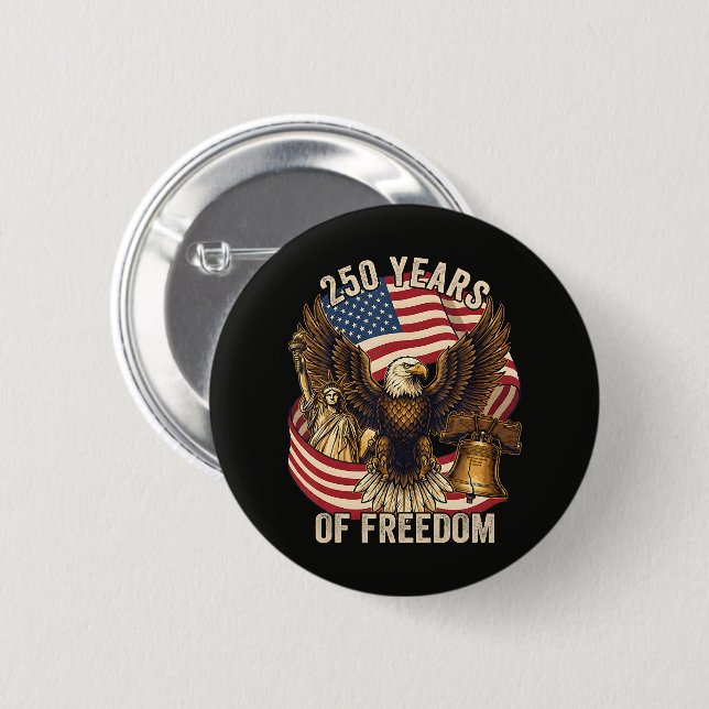 250 Years American 1776-2026 2 Inch Round Button (Front & Back)