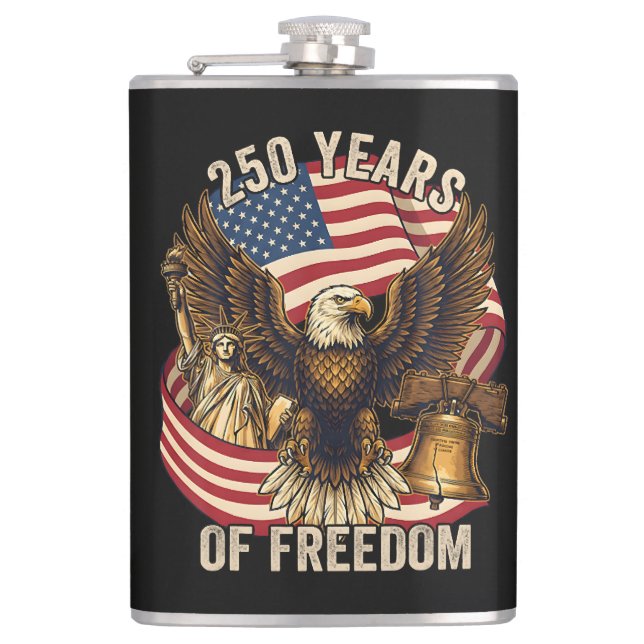 250 Years American 1776-2026 Hip Flask (Front)