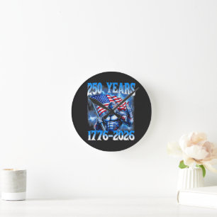250 Years American 1776 2026 Round Clock