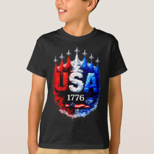 250 years american 1776 usa flag fighter jets 4th T-Shirt