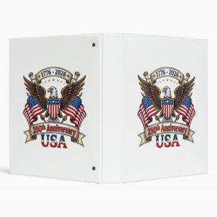 250 Years American 250th 4th of July Anniversary 1 Binder
