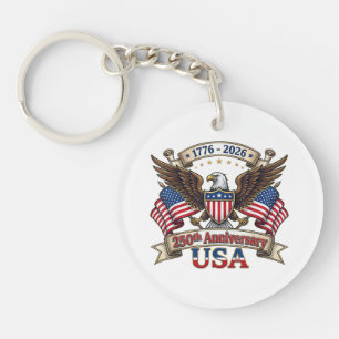 250 Years American 250th 4th of July Anniversary 1 Keychain