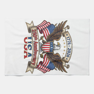 250 Years American 250th 4th of July Anniversary 1 Kitchen Towel