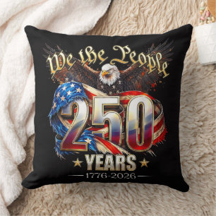 250 Years American 250th Anniversary 4th of July Throw Pillow