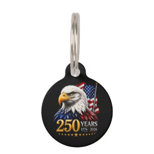 250 Years American 250th Anniversary Patriotic USA Pet Tag