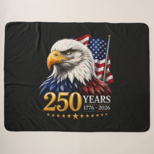 250 Years American 250th Anniversary Patriotic USA Sherpa Blanket