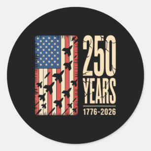 250 Years American 250th Anniversary Us Usa Flag 4 Classic Round Sticker