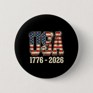 250 Years American 250th Anniversary Usa Flag 4th 2 Inch Round Button