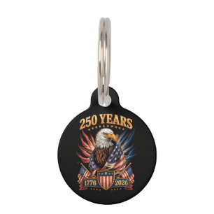 250 Years American 250th Anniversary Usa Patriotic Pet Tag