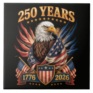 250 Years American 250th Anniversary Usa Patriotic Tile