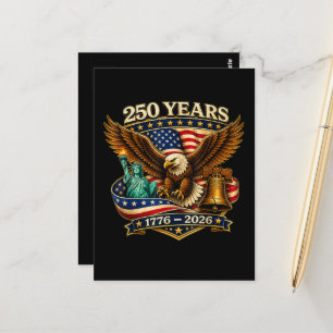 250 Years American 250th Anniversary USA Postcard