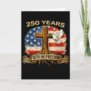 250 Years American 250th Anniversary Usa Us Flag 4 Card