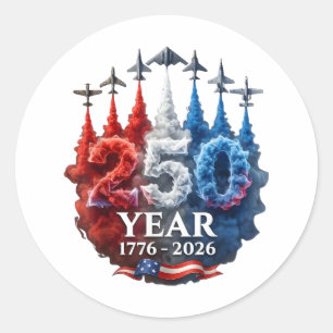 250 Years American 250th USA Patriotic 4th of July Classic Round Sticker