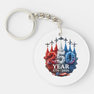 250 Years American 250th USA Patriotic 4th of July Keychain