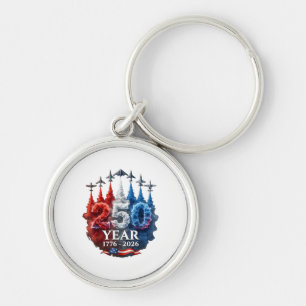 250 Years American 250th USA Patriotic 4th of July Keychain
