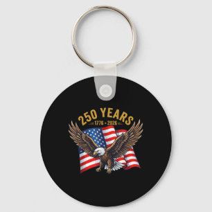 250 Years American Anniversary 1776-2026 Eagle USA Keychain