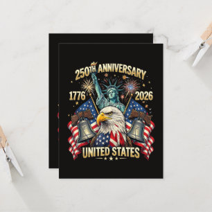 250 Years American Anniversary 1776-2026 USA Flag  Invitation