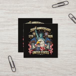 250 Years American Anniversary 1776-2026 USA Flag  Square Business Card