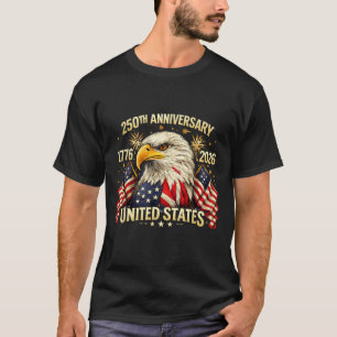 250 Years American Anniversary 1776-2026 USA Flag T-Shirt