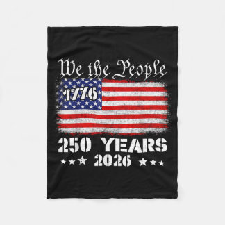 250 Years American Anniversary 250th 4th July Fleece Blanket