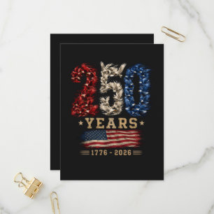 250 Years American Eagle Flag Patriotic Invitation Postcard