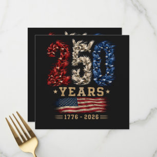 250 Years American Eagle Flag Patriotic  Menu