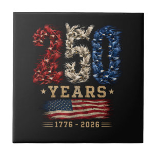 250 Years American Eagle Flag Patriotic  Tile