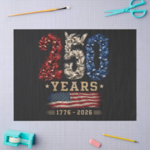 250 Years American Eagle Flag Patriotic Tissue Paper