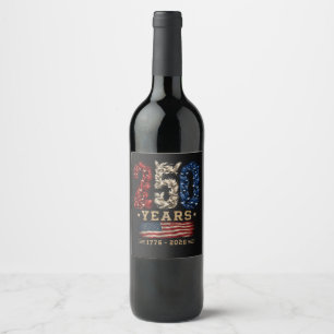 250 Years American Eagle Flag Patriotic Wine Label