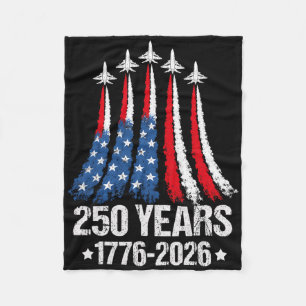 250 Years American Flag 1776-2026 250th Anniversar Fleece Blanket