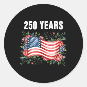 250 Years American Flag 1776-2026 250th Birthday Classic Round Sticker