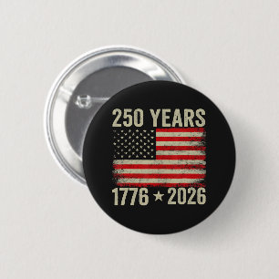 250 Years American Flag 1776-2026 2 Inch Round Button