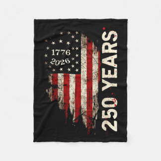 250 Years American Flag 250th Anniversary USA Fleece Blanket