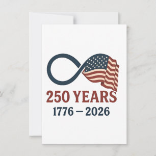 250 Years Anniversary 1776-2026 USA Patriotic  Invitation